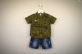 Boys Printed Casual Shirt & Denim Shorts Set 225