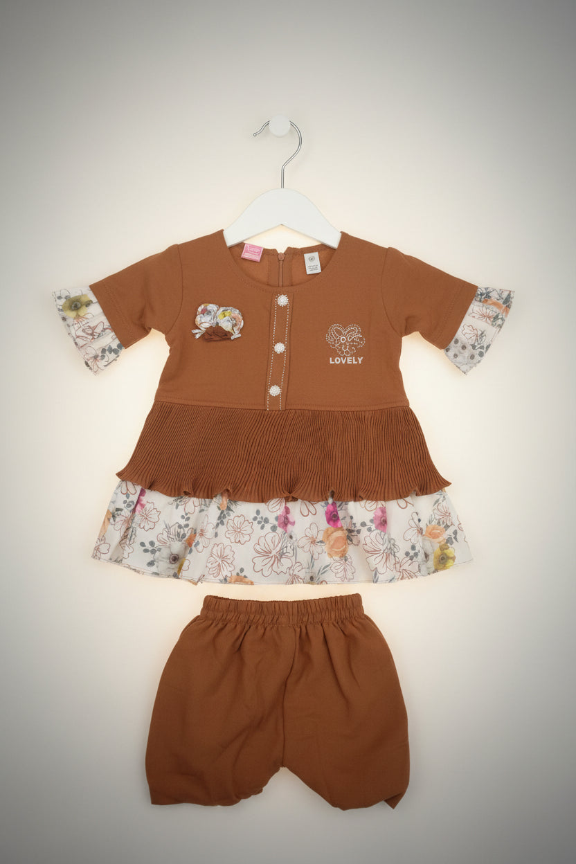 Girls Floral Peplum Top & Palazzo Set A89