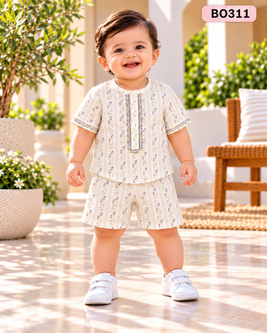 Boys Premium Printed Nima & Shorts Set-BO311