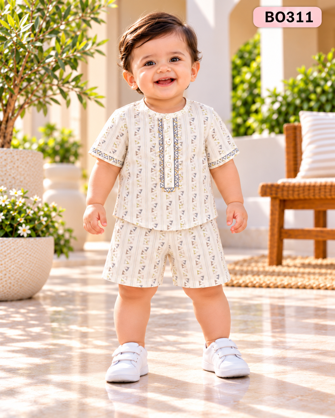 Boys Premium Printed Nima & Shorts Set-BO311