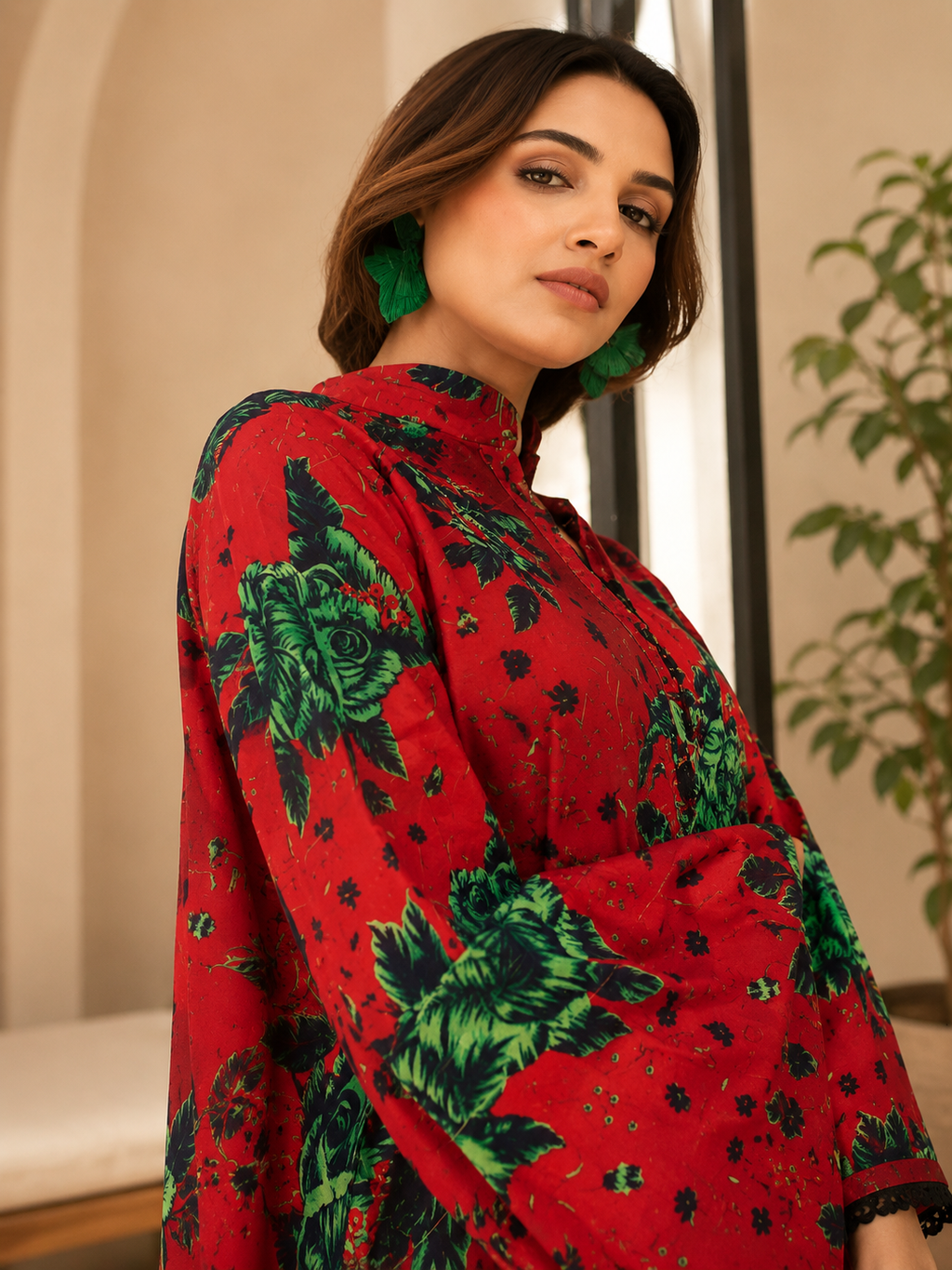 Luxury Digital Printed Lawn Three Piece Set -C297