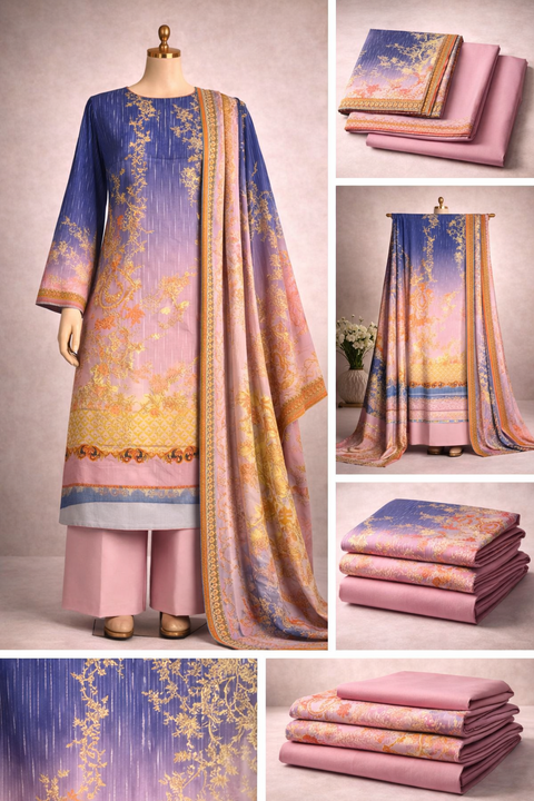 Premium Floral Unready Three Piece-C131