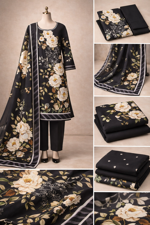 Premium Floral Unready Three Piece-C127