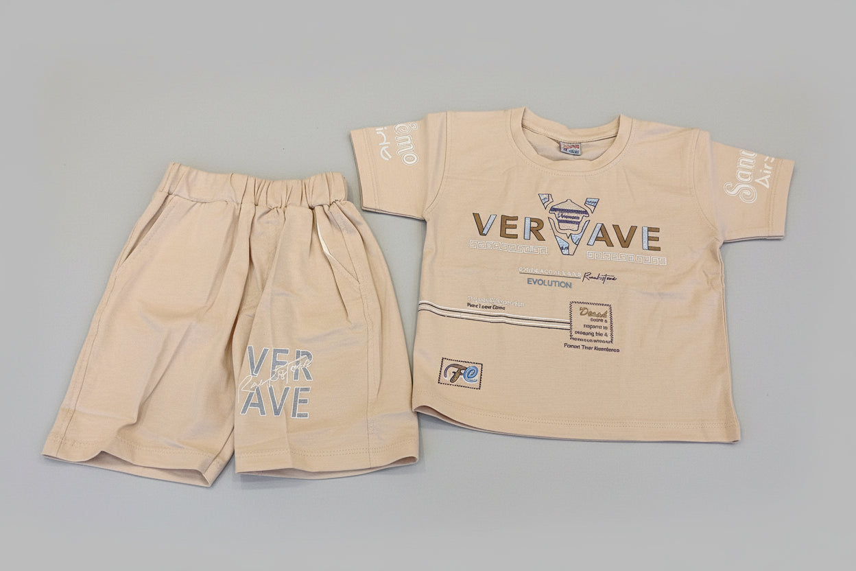 Premium Baby Boys “VERAVE” Printed T-Shirt & Shorts Set 390