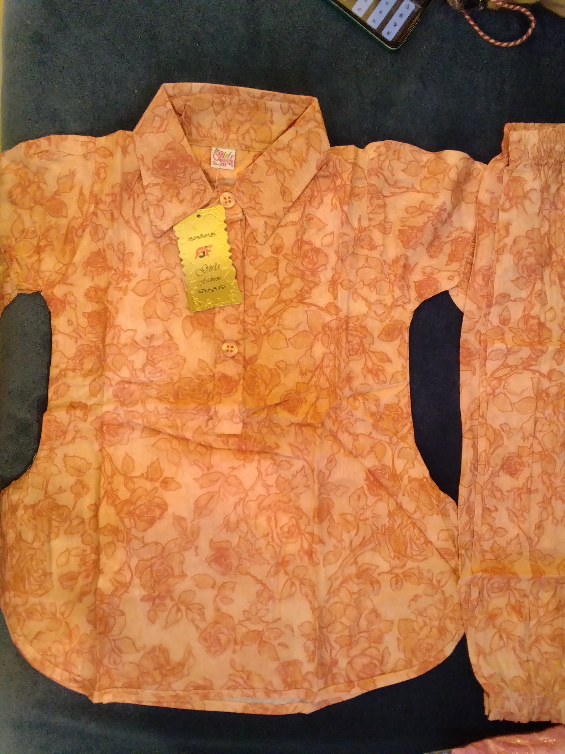 Girls Floral Printed Shirt & Trouser Set 181