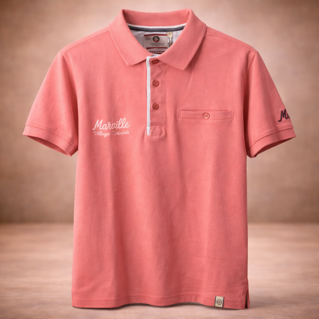 GATSBY Men’s Classic RED Polo Shirt with Contrast Trim