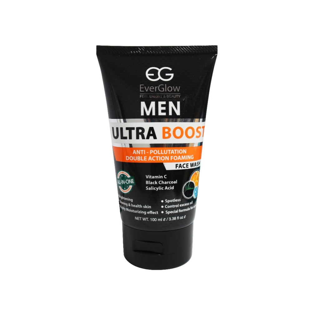 EverGlow EG Men Ultra Boost Face Wash – Anti-Pollution Double Action Foaming Cleanser (100ml)