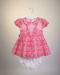 Baby Girls Printed Cotton Dress with Matching Bloomers – Casual Party Wear Outfit.198.