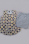 Kids Sleeveless Printed Kurta & Solid Pajama Set 87