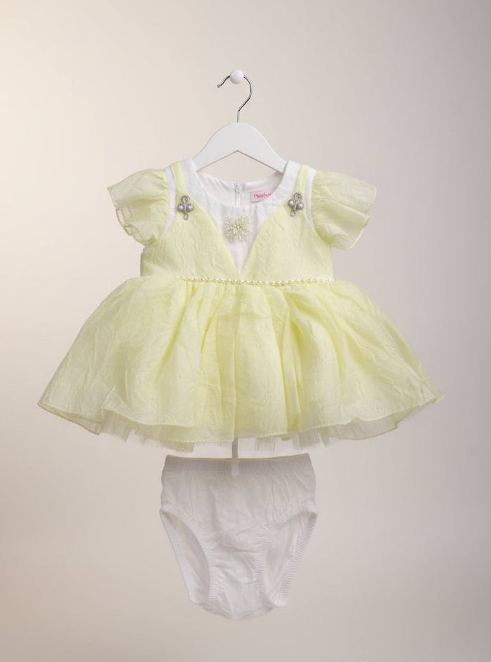 Girls Elegant Party Dress Set with Bloomers 0068