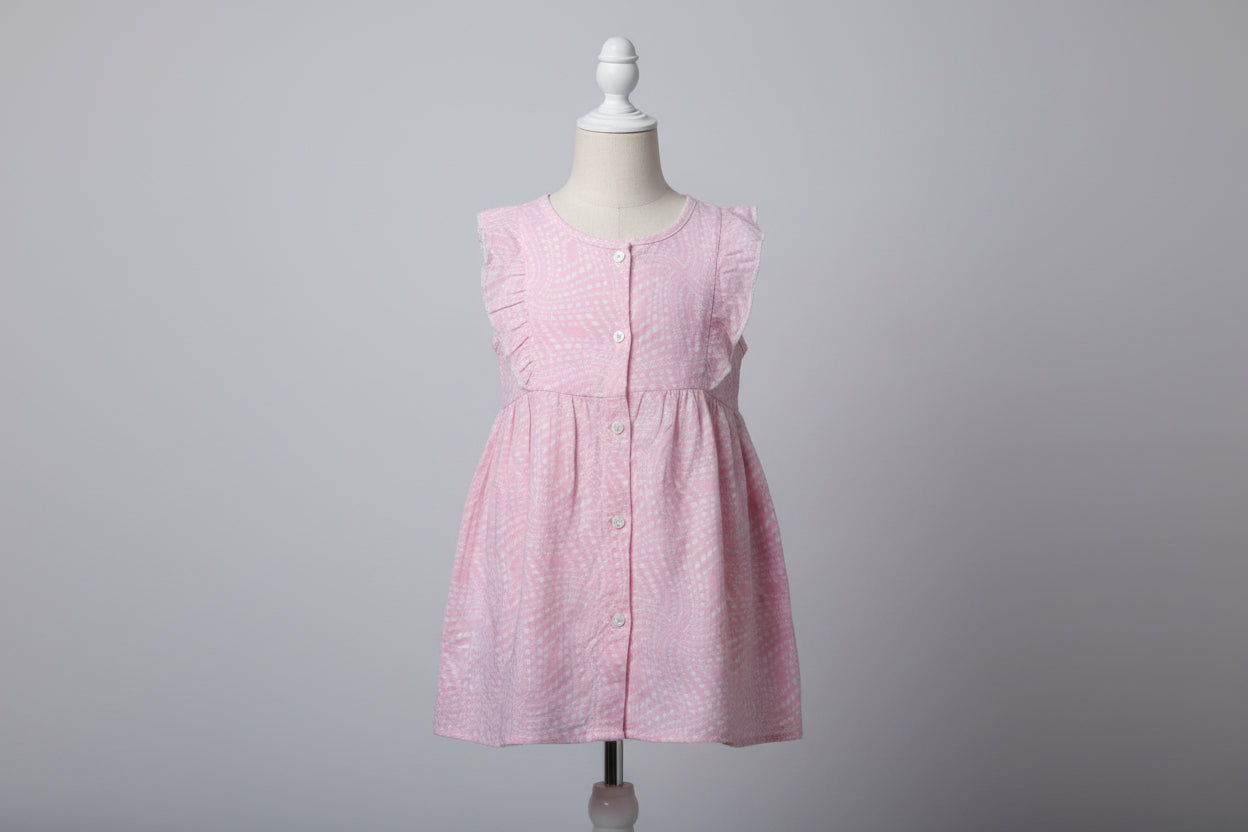 Girls Bird & Floral Printed Dress 3336