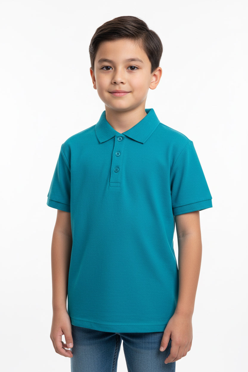 Boys Premium Polo Shirt – Soft Cotton Piqué 151 Teal Green
