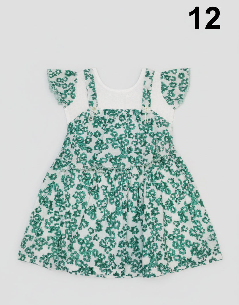 Girls' "Hello Summer" Floral Print Cotton Dress 12