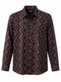 Premium Geometric Printed Long  Polo Shirt 468