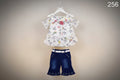 Baby Girls Floral Top & Navy Skirt Set with Belt 256