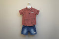 Baby Boys Smart Printed Shirt & Denim Shorts Set 213