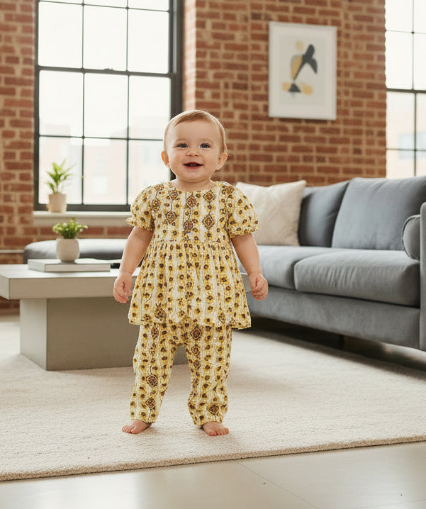 Girls Floral Printed Top & Pant Set (3 Colors) 1890