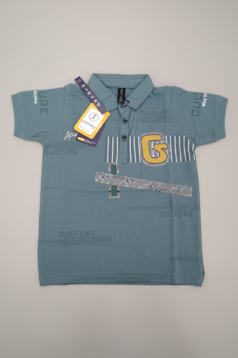 Boys Premium Graphic Polo T-Shirt – Culture G Print Edition 294