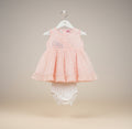 Baby Girls Sleeveless Floral Embroidered Frock with Diaper Pant 99