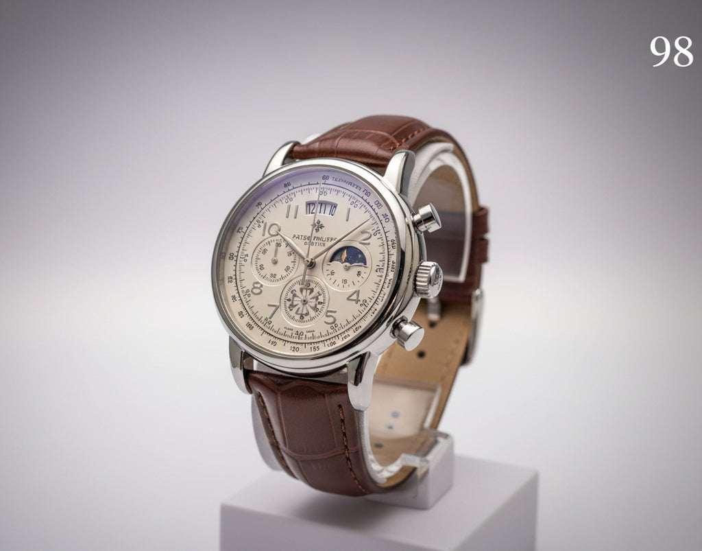 PP98 Multifunction Leather Strap Watch