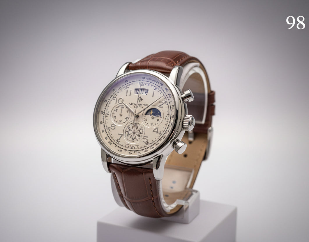 PP98 Multifunction Leather Strap Watch