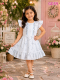 Pastel Bloom Girls’ Floral Dress-GD59