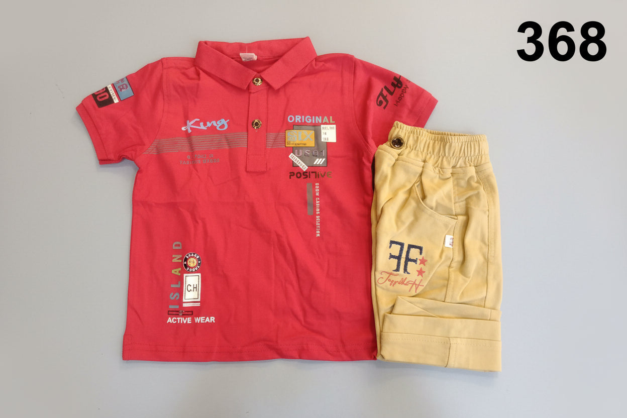 Kids Boys Polo T-Shirt & Shorts Summer Co-Ord Set 368