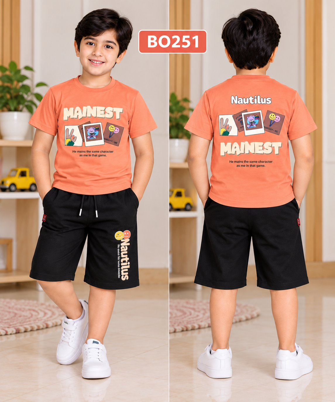 Boys Nautilus Mainest Graphic T-Shirt & Shorts Set – BO251