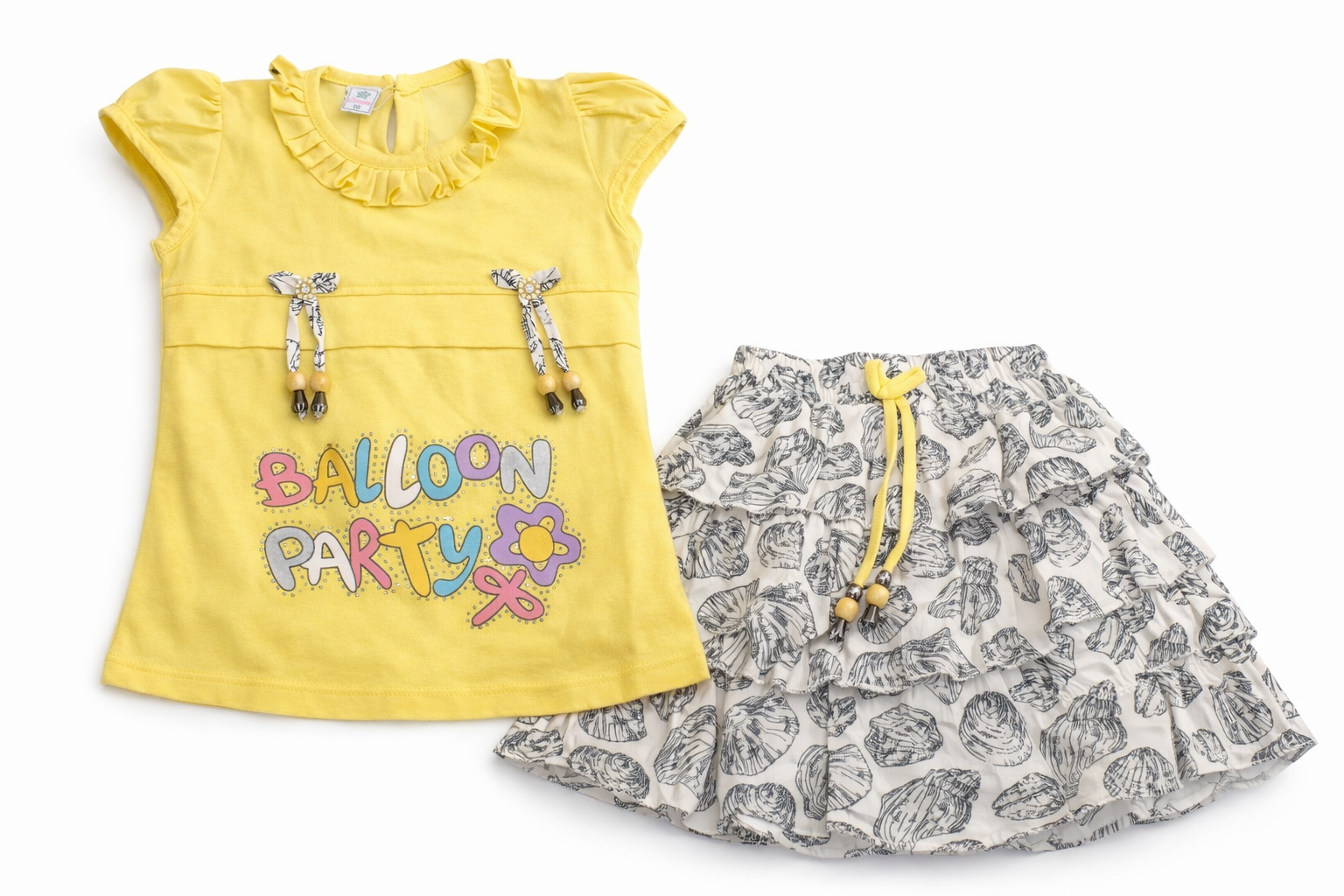 Girls Top & Printed Shorts Set 168