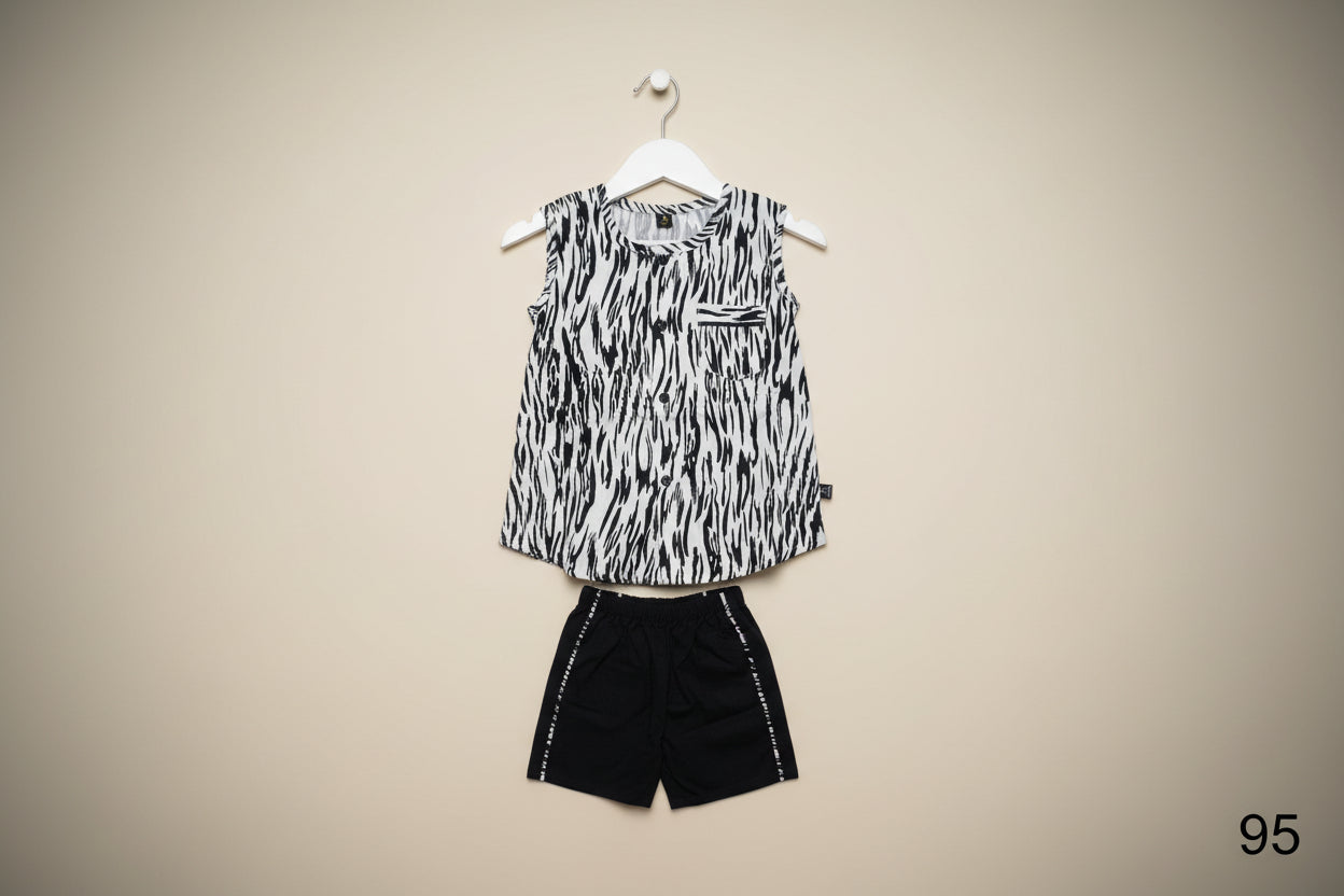 Boys Girls Sleeveless Printed Nima Top & Shorts Set 95