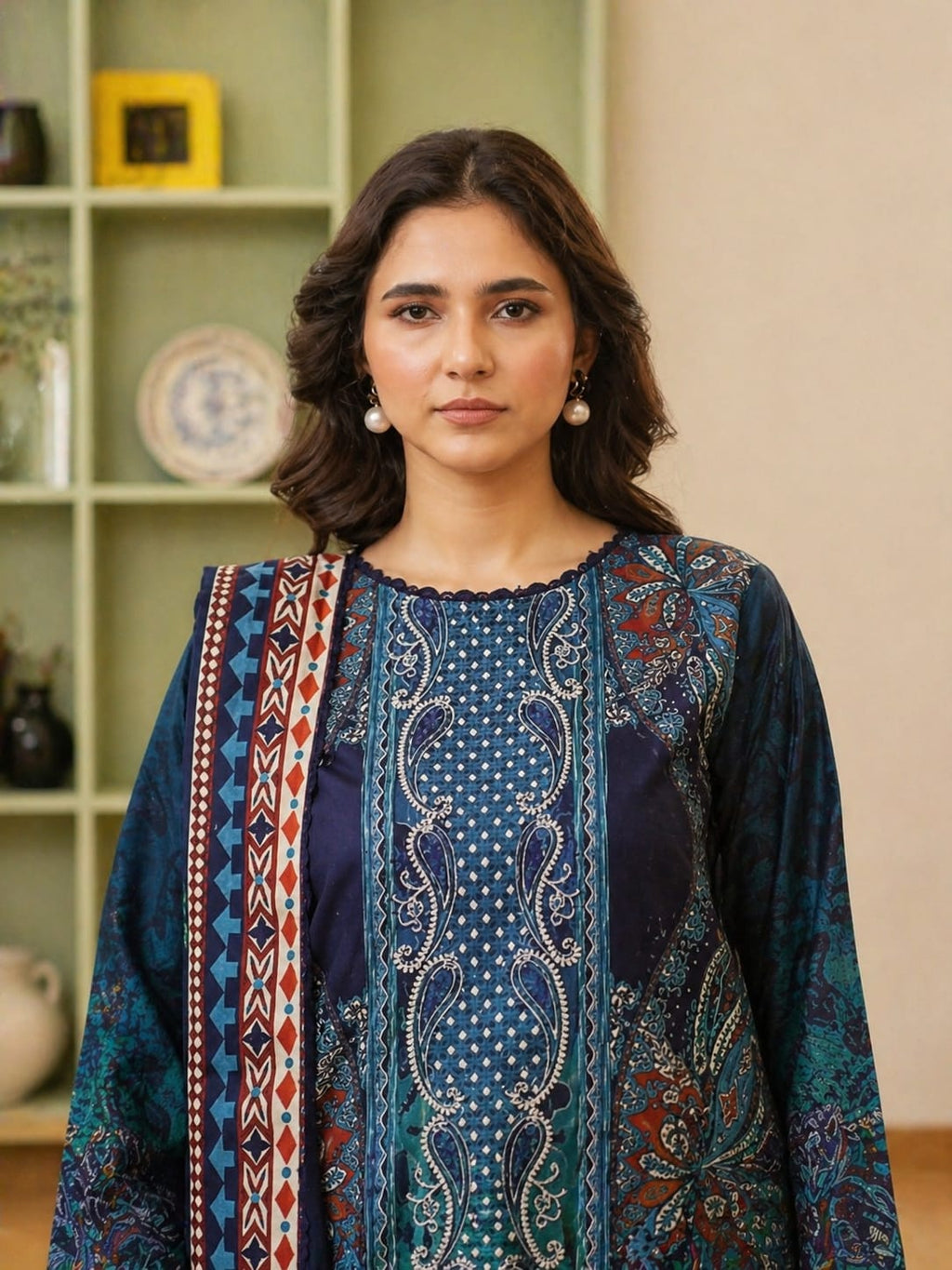 Luxury Digital Printed Lawn Three Piece Set -C259