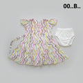 Baby Girl Printed Layered Dress with Inner Cotton Brief A/B/C - Multicolor. 1