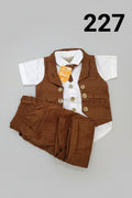 Kids Premium Waistcoat Shirt Pant Set with Tie 227
