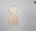 Girls Floral Printed Party Frock Dress with Peter Pan Collar A75