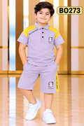 Boys Built For Speed Contrast Polo T-Shirt & Shorts Set – BO273