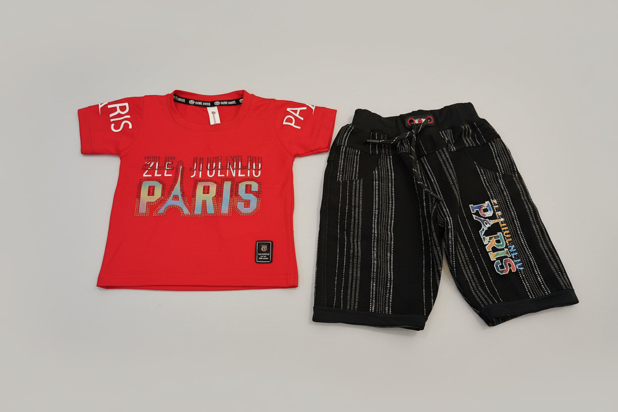 Boys Paris Printed T-Shirt & Pant Set 371
