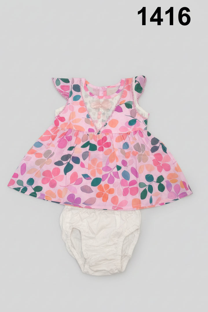 Baby Girls Floral Peplum Top & Bloomers Set 1415