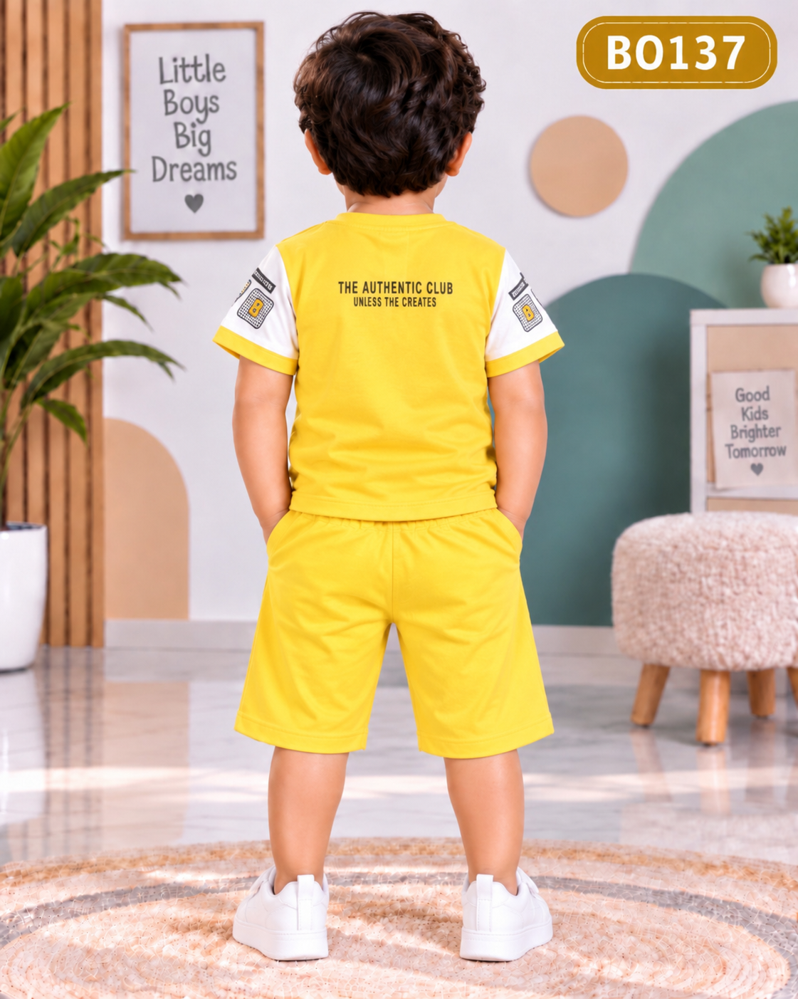 Boys Premium Graphic T-Shirt & Shorts Set-BO137