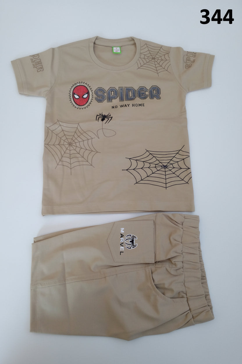 Boys “Spider – No Way Home” Graphic T-Shirt & Shorts Set 344