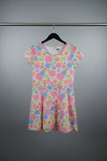 Girls Bird & Floral Printed Dress-3301