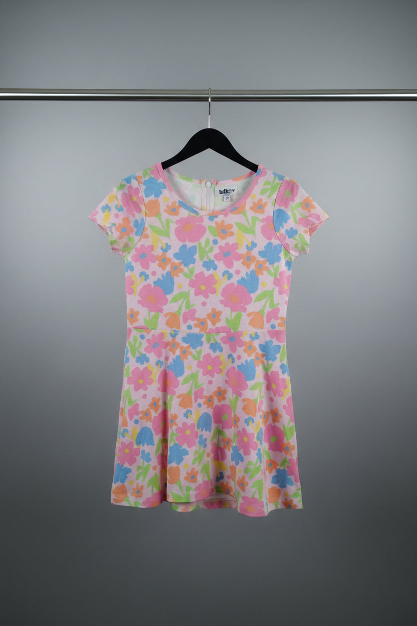 Girls Bird & Floral Printed Dress-3301