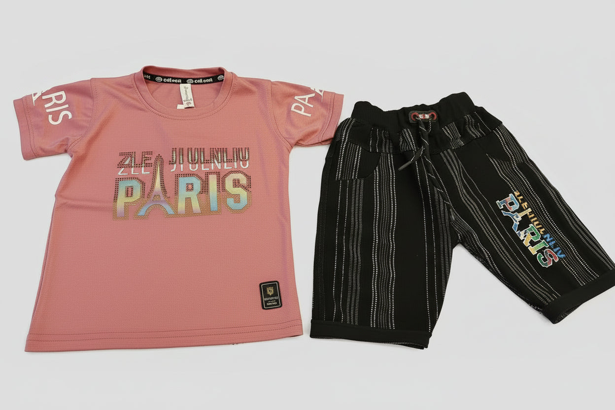 Boys Paris Printed T-Shirt & Pant Set 371