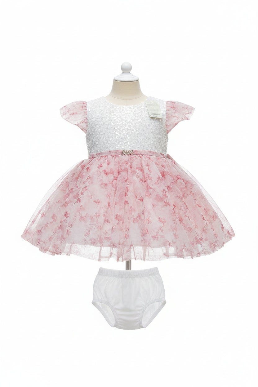Baby Girls Elegant Embroidered Dress 261