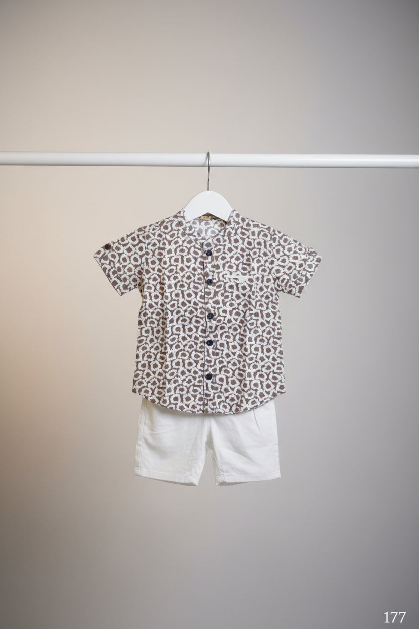 Boys Printed Summer Shirt & Shorts Set 177
