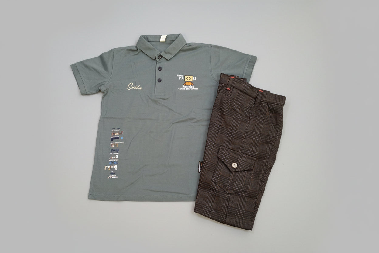 Boys Polo T-Shirt & Check Pant Set 311