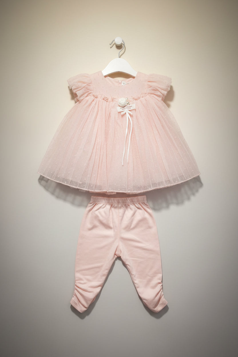 Baby Girls Lace Party Dress with Matching Bloomers – Handmade Floral Tulle Outfit.203