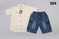 Boys Classic Cream Shirt & Blue Denim Pant Set 384