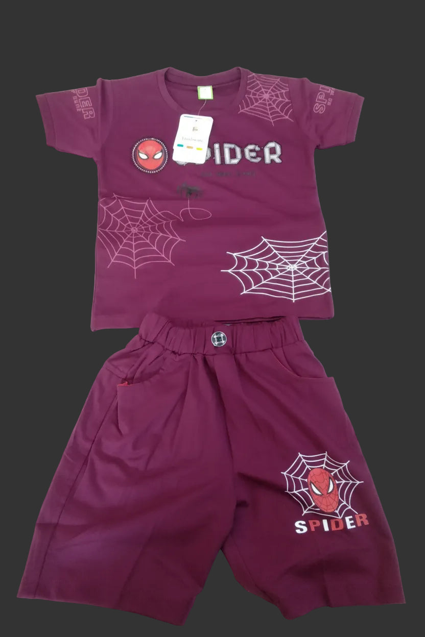 Boys “Spider – No Way Home” Graphic T-Shirt & Shorts Set 344