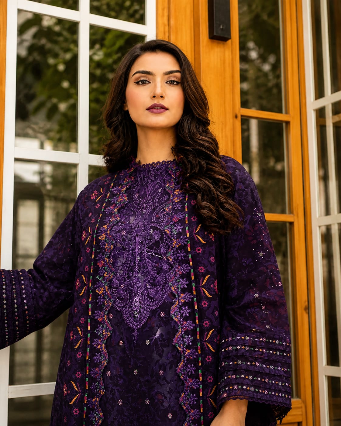 Luxury Digital Printed Lawn Three Piece Set-C245