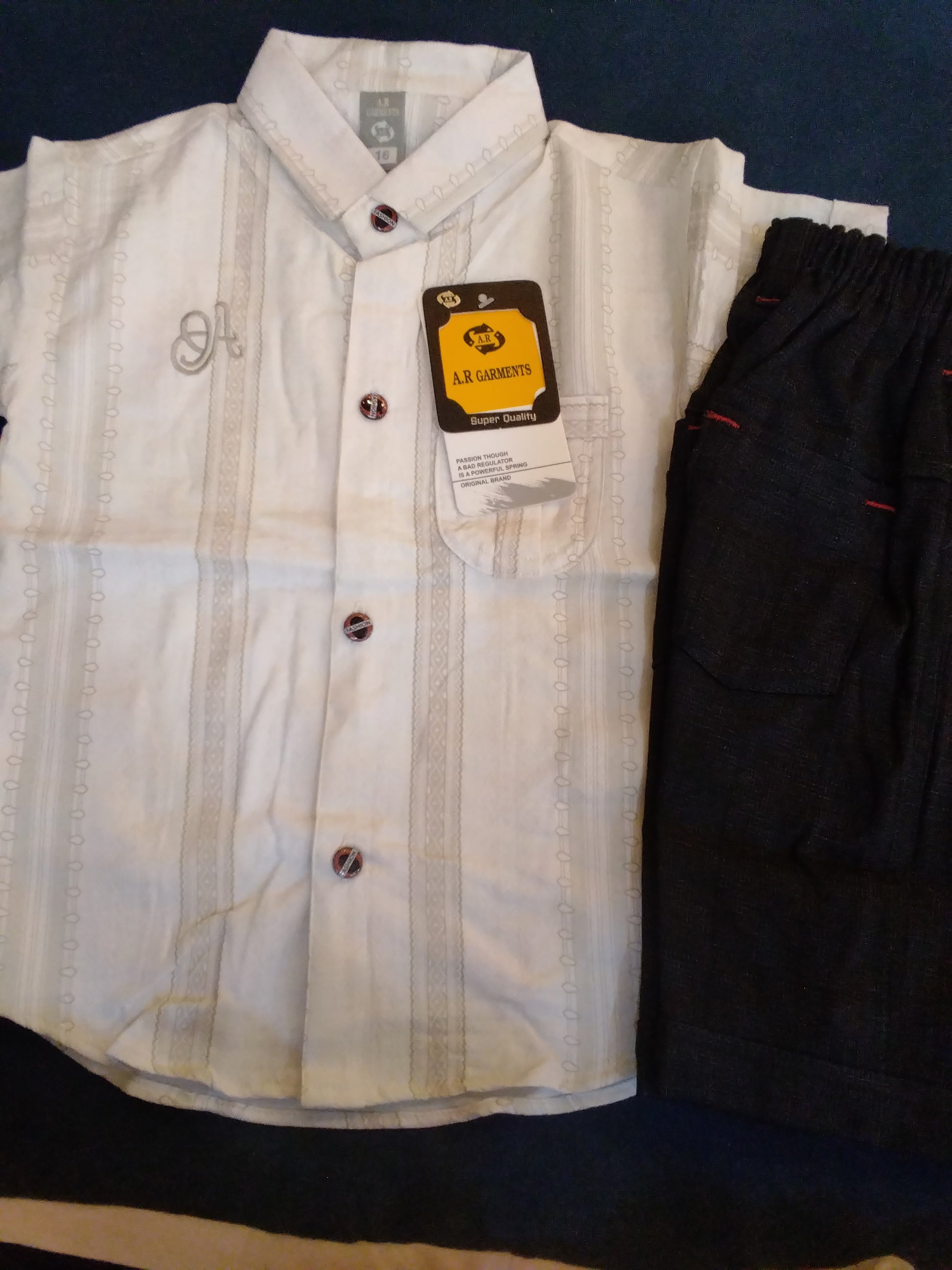 Kids Cotton Shirt & Pant Set – Short Sleeve Casual Outfit 388